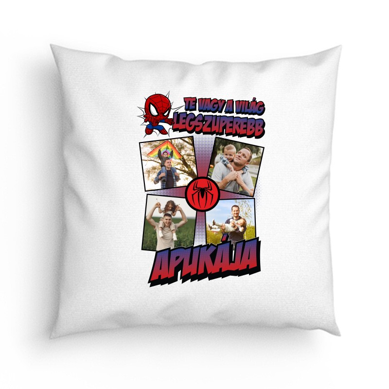 A világ legszuperebb apukája (Spiderman) Fényképes Párna