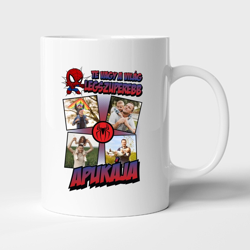 A világ legszuperebb apukája (Spiderman) Fényképes Bögre