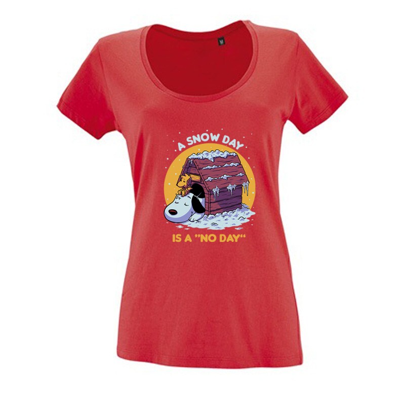 Snowday is a no day Snoopy Női O Nyakú Póló