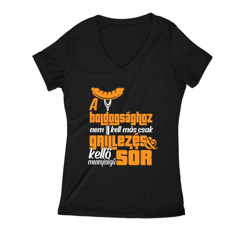 Grillezés és kellő sör Női V Kivágott póló