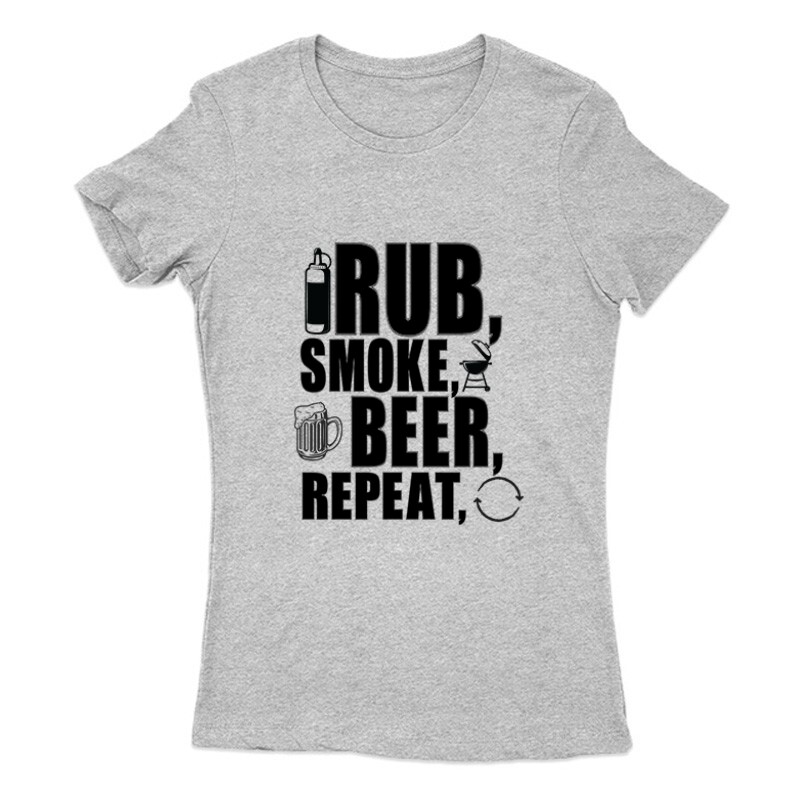 Rub, Smoke, Grill, Repeat Női Póló