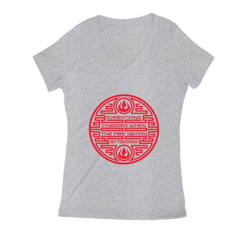 Fire Nation Atacked Női V Kivágott póló