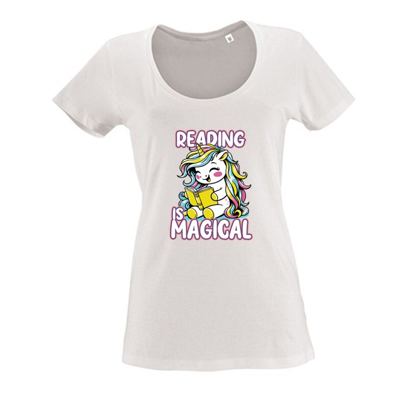 Reading is magical Női O Nyakú Póló