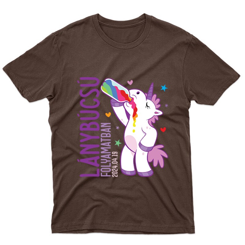 Lánybúcsú folyamatban Unikornis Unisex Póló