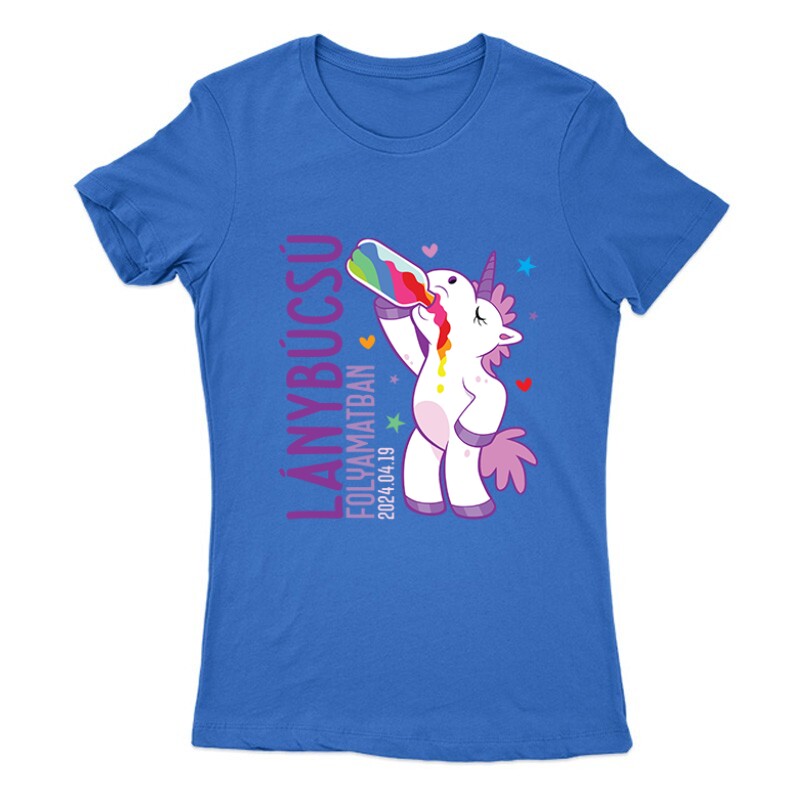 Lánybúcsú folyamatban Unikornis Női Póló