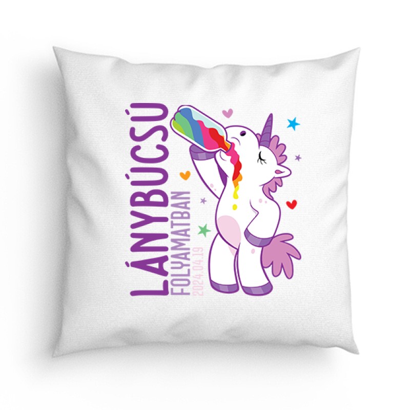 Lánybúcsú folyamatban Unikornis Párna