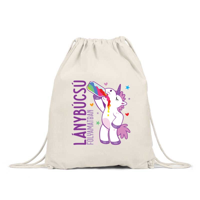 Lánybúcsú folyamatban Unikornis Hátizsák