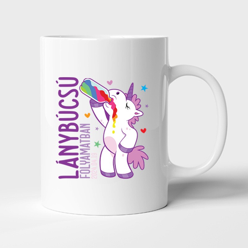 Lánybúcsú folyamatban Unikornis Bögre