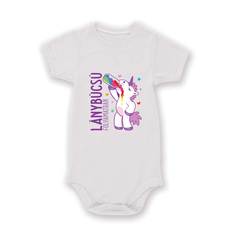 Lánybúcsú folyamatban Unikornis Baby Body