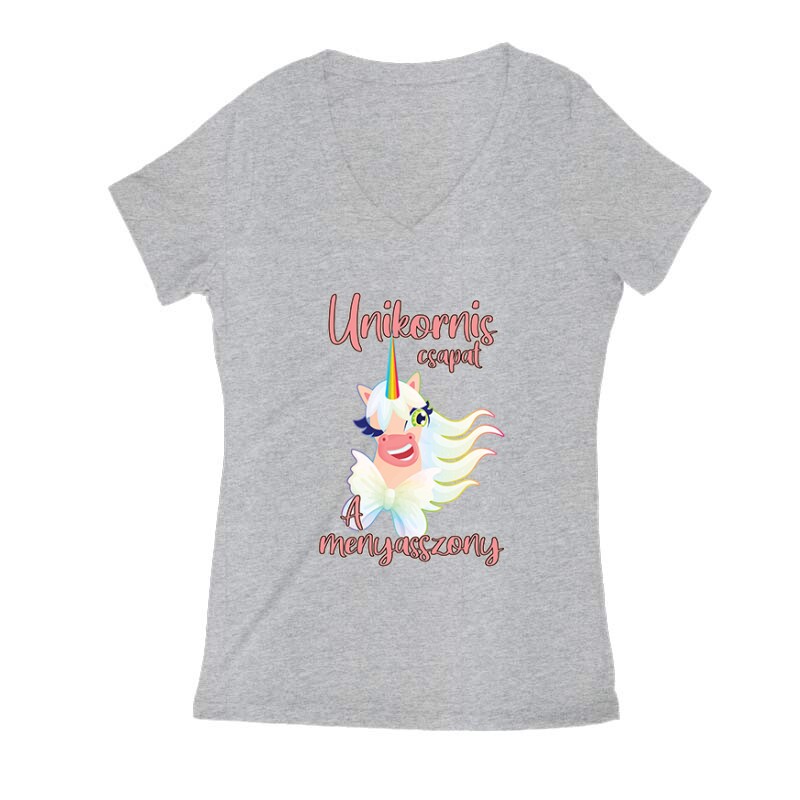 Unicorn - Menyasszony Női V Kivágott póló