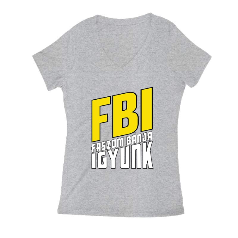 FBI Női V Kivágott póló