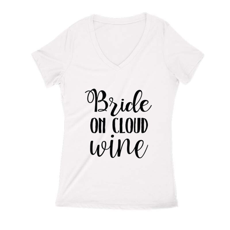 Bride on Cloud Wine Női V Kivágott póló