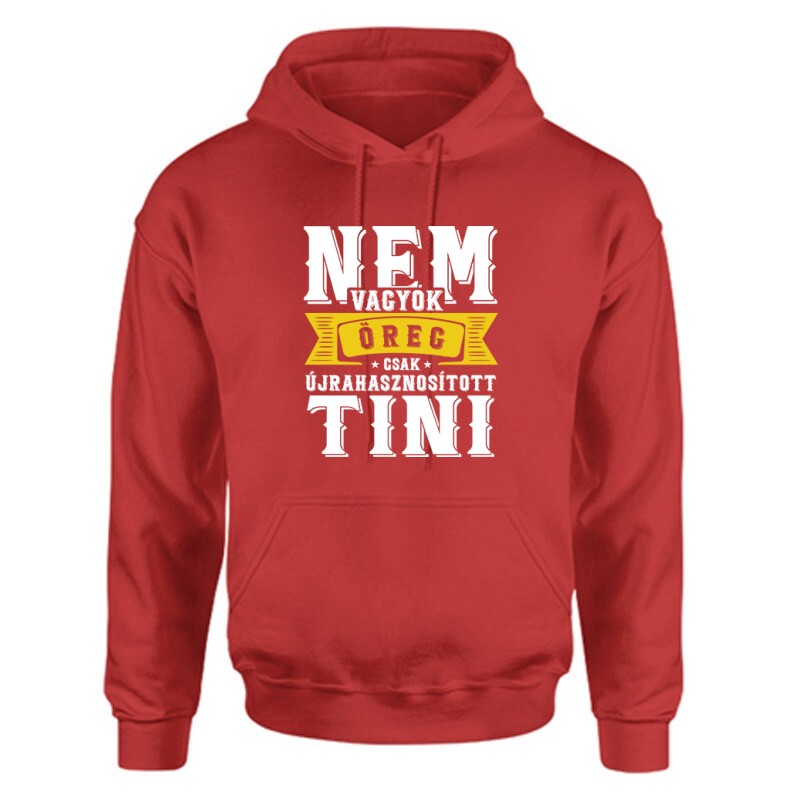 Újrahasznosított Tini Unisex Kapucnis Pulcsi