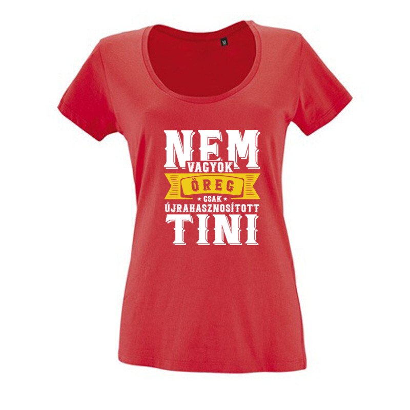 Újrahasznosított Tini Női O Nyakú Póló