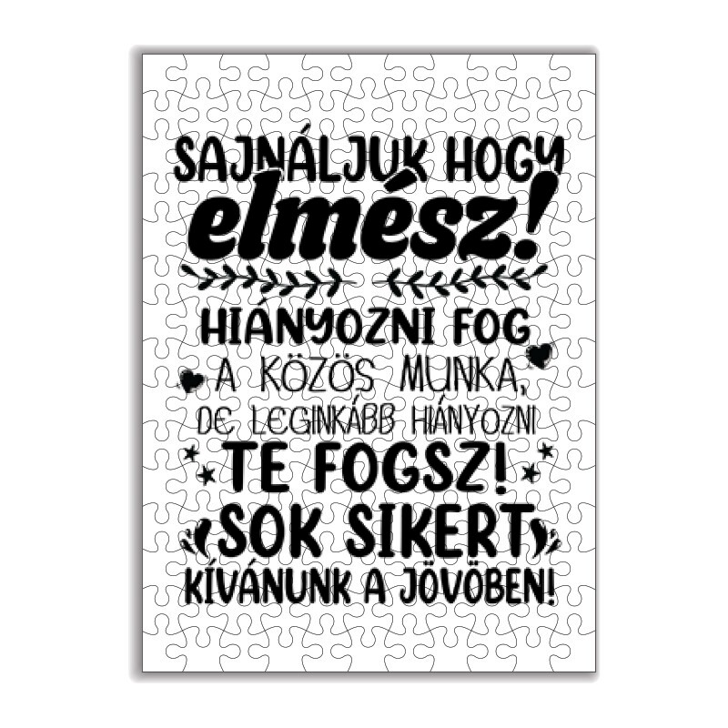 Sajnáljuk, hogy elmész! Puzzle
