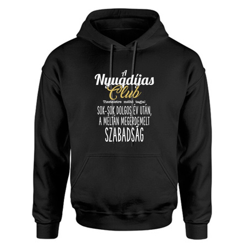 Nyugdíjas Club Unisex Kapucnis Pulcsi
