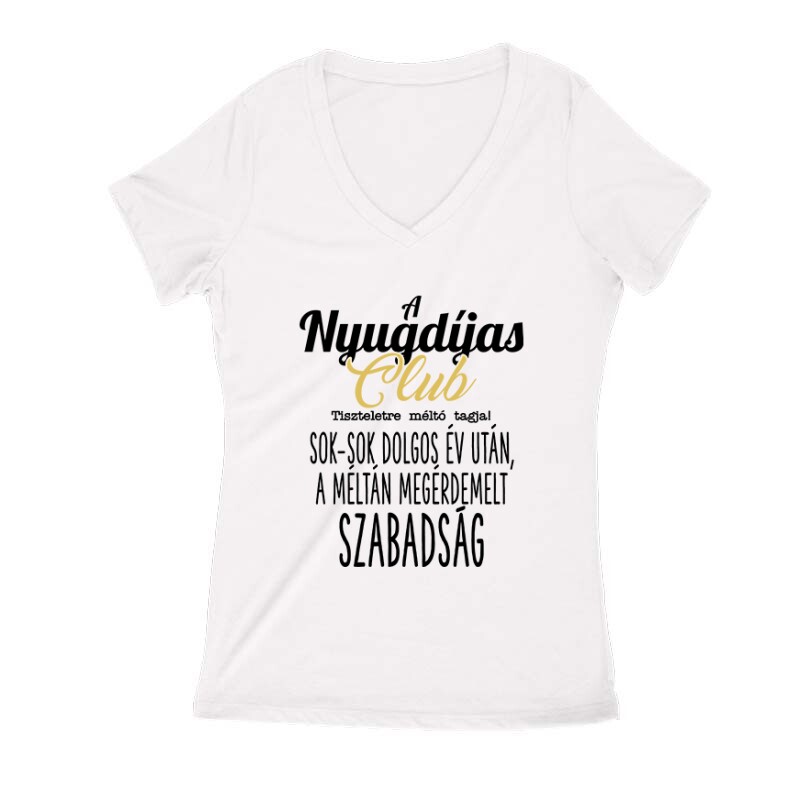 Nyugdíjas Club Női V Kivágott póló