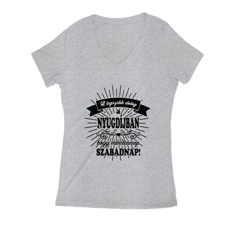 Minden Nap szabadnap Női V Kivágott póló