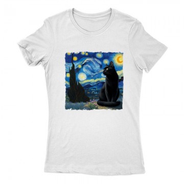 Black Cat Starry Night Női...