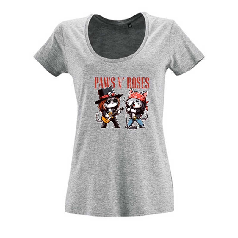 Paws N' Roses Női O Nyakú Póló