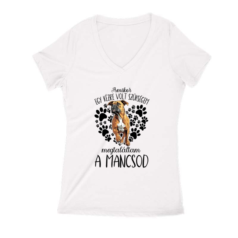 Megtaláltam a mancsod (Boxer) Női V Kivágott póló
