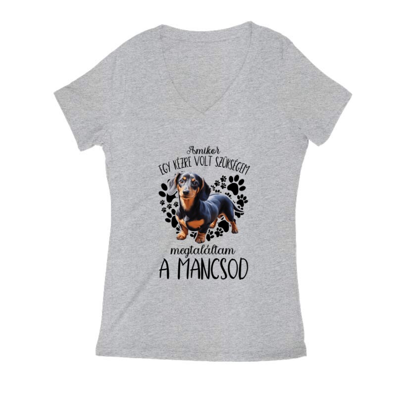 Megtaláltam a mancsod Tacskó Női V Kivágott póló