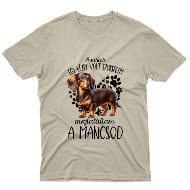 Megtaláltam a mancsod Hosszúszőrű tacskó Unisex Póló