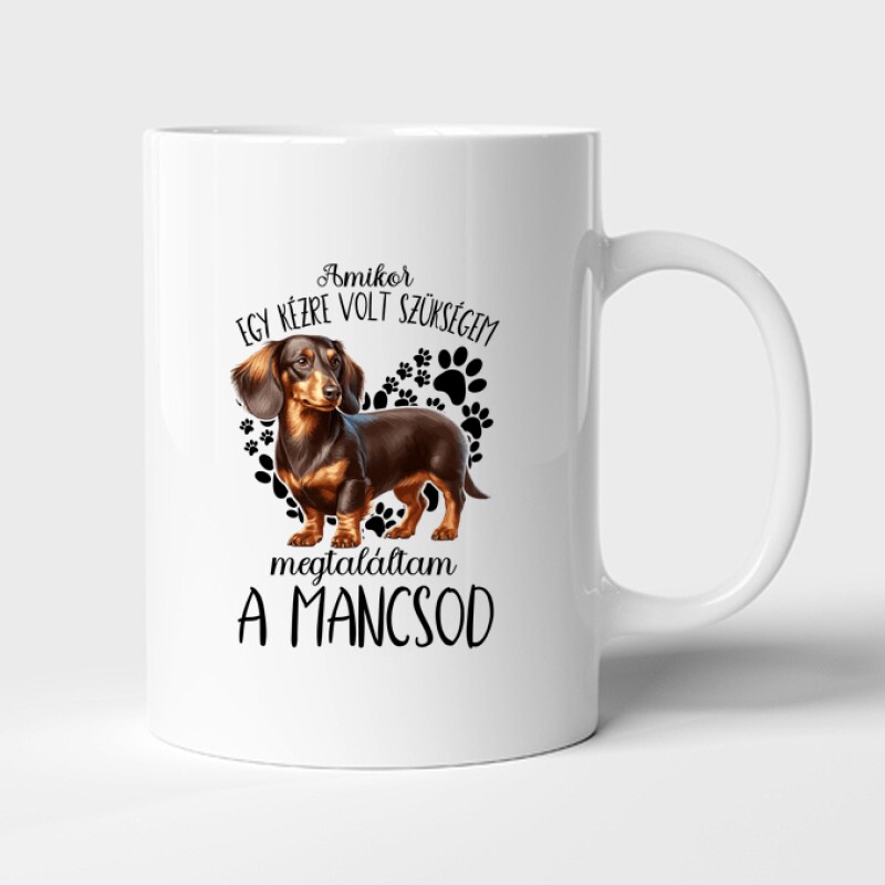 Megtaláltam a mancsod Hosszúszőrű tacskó Bögre