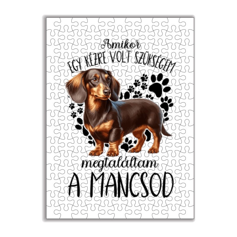 Megtaláltam a mancsod Hosszúszőrű tacskó Puzzle