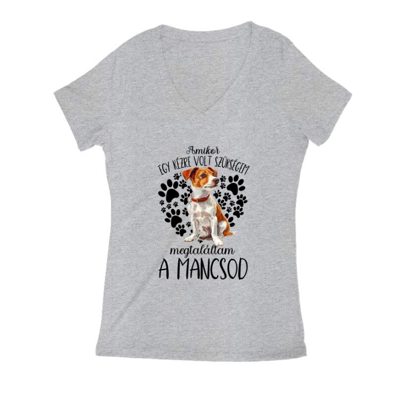 Megtaláltam a mancsod Jack Russel Női V Kivágott póló