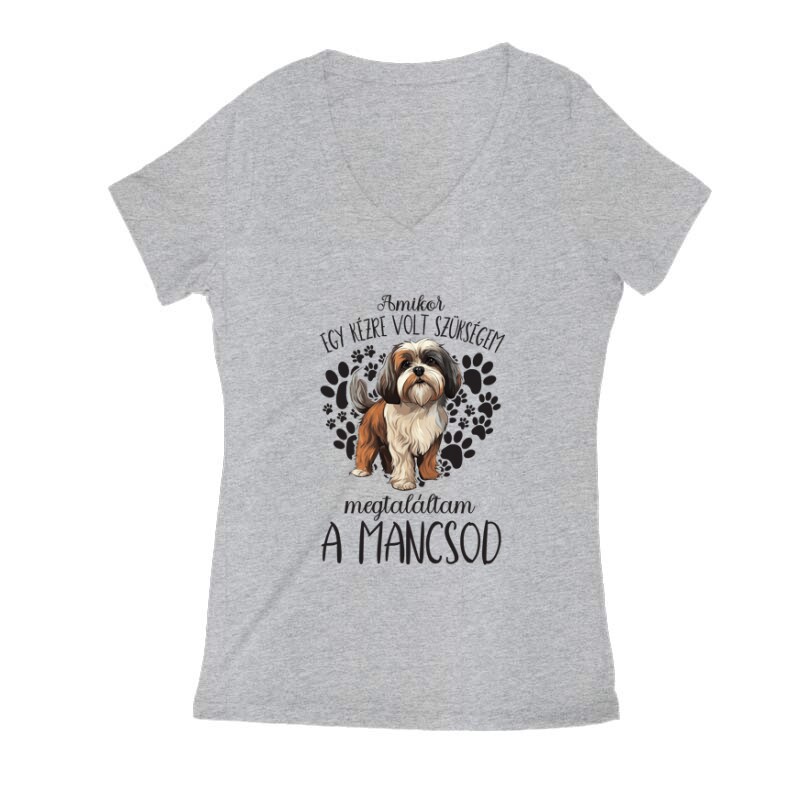 Megtaláltam a mancsod shih tzu Női V Kivágott póló