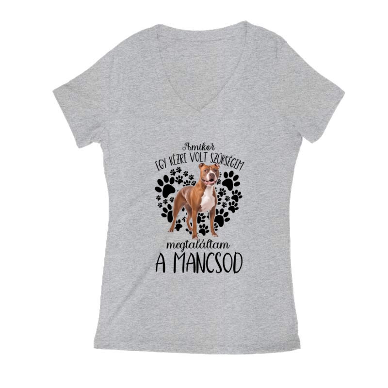 Megtaláltam a mancsod staffordshire terrier Női V Kivágott póló
