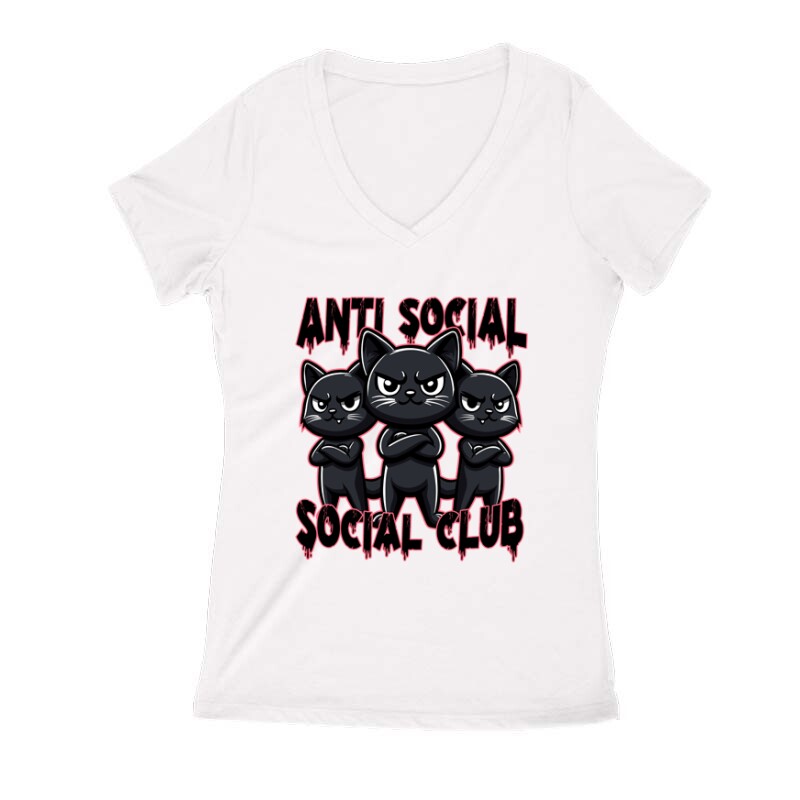 Anti social social club Női V Kivágott póló