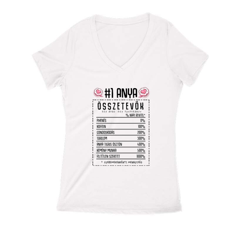 Anya összetevők Női V Kivágott póló