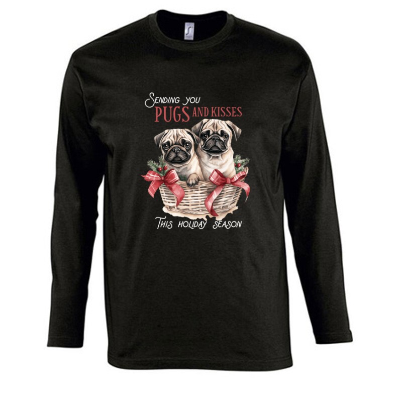 Mopsz Karácsony Hosszú Ujjú Póló