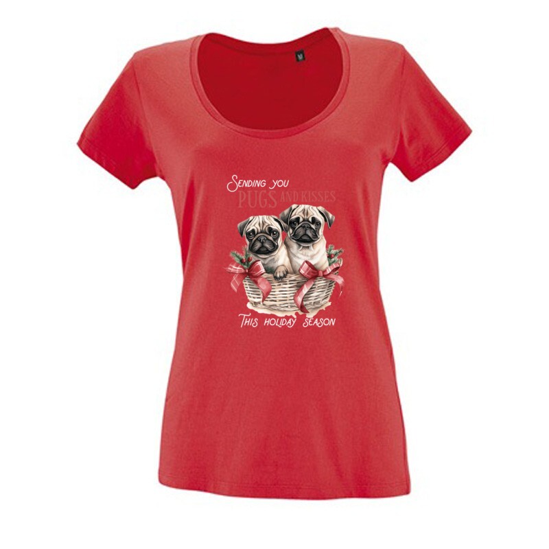 Mopsz Karácsony Női O Nyakú Póló