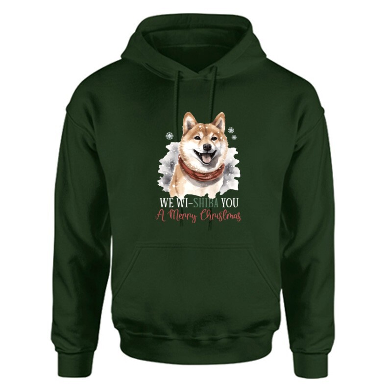 Shiba Inu Karácsony Unisex Kapucnis Pulcsi