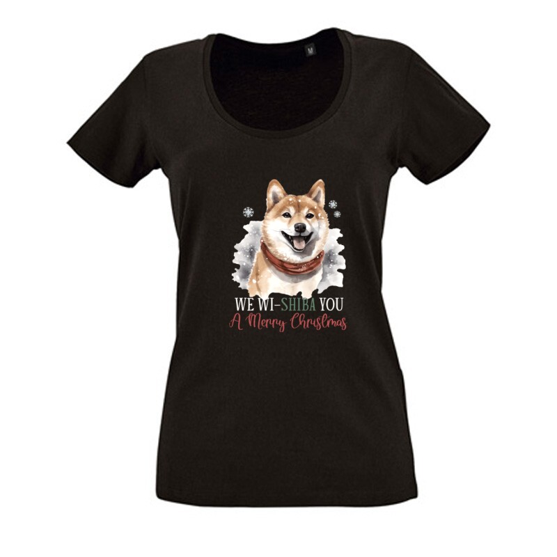 Shiba Inu Karácsony Női O Nyakú Póló