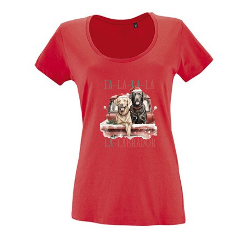 Labrador Karácsony Női O Nyakú Póló