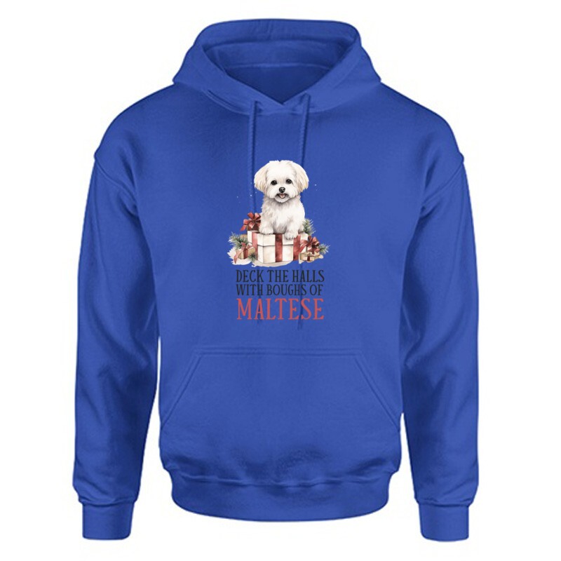 Máltai spitz Karácsony Unisex Kapucnis Pulcsi