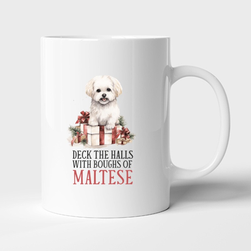 Máltai spitz Karácsony Bögre