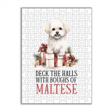 Máltai spitz Karácsony Puzzle