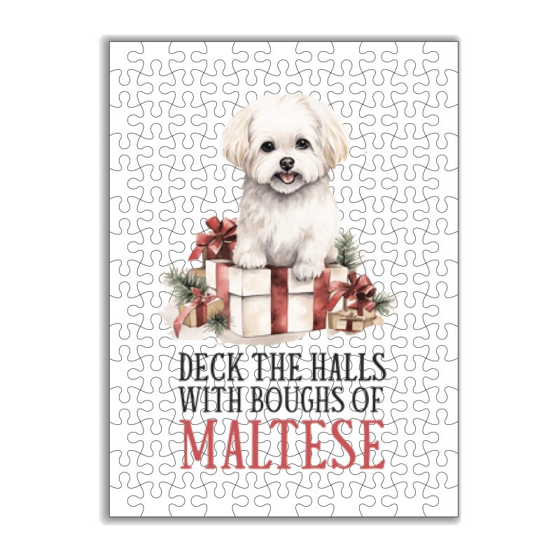Máltai spitz Karácsony Puzzle