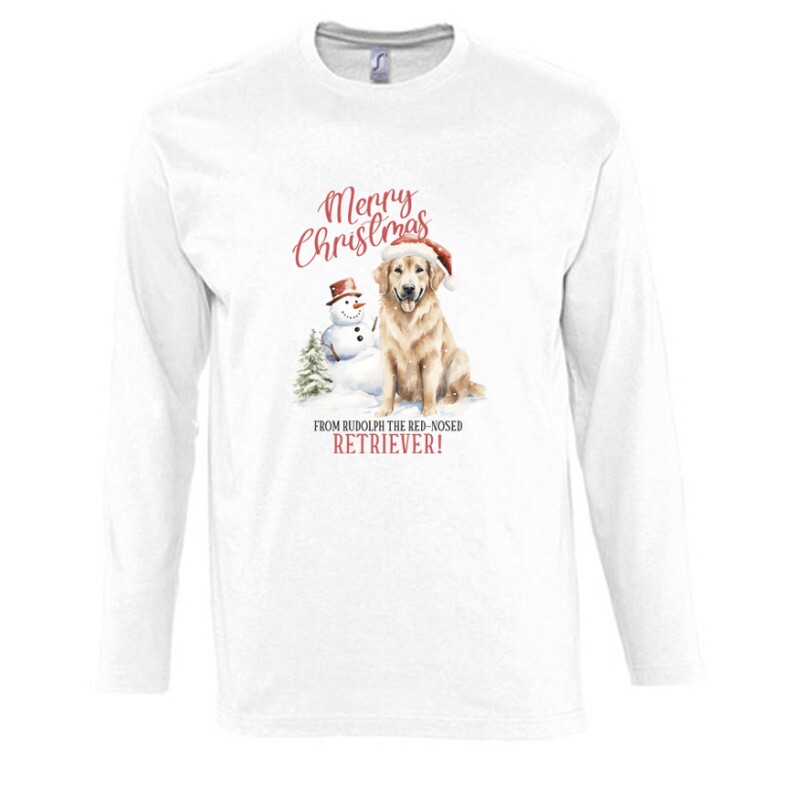 Golden retriever Karácsony Hosszú Ujjú Póló