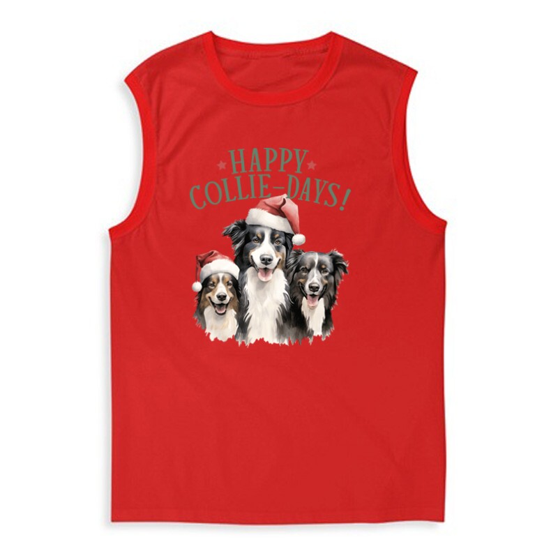 Border collie Karácsony Férfi Trikó