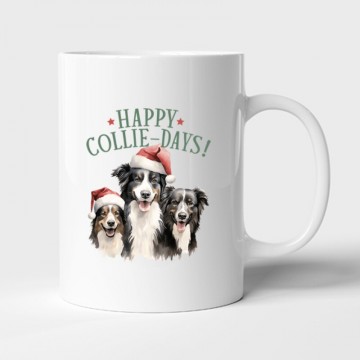 Border collie Karácsony Bögre