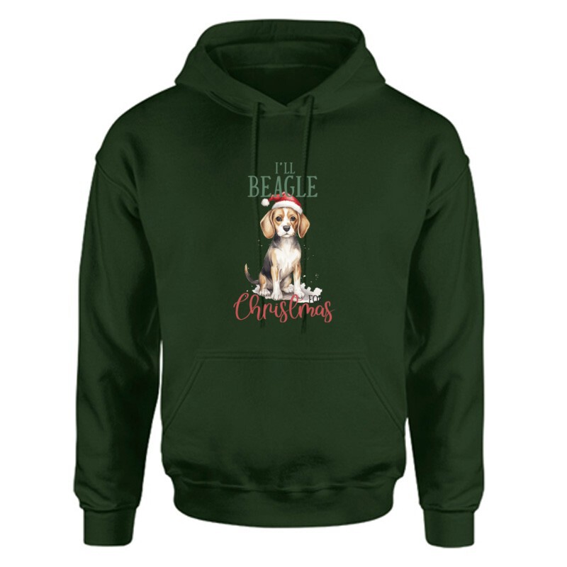 Beagle Karácsony Unisex Kapucnis Pulcsi