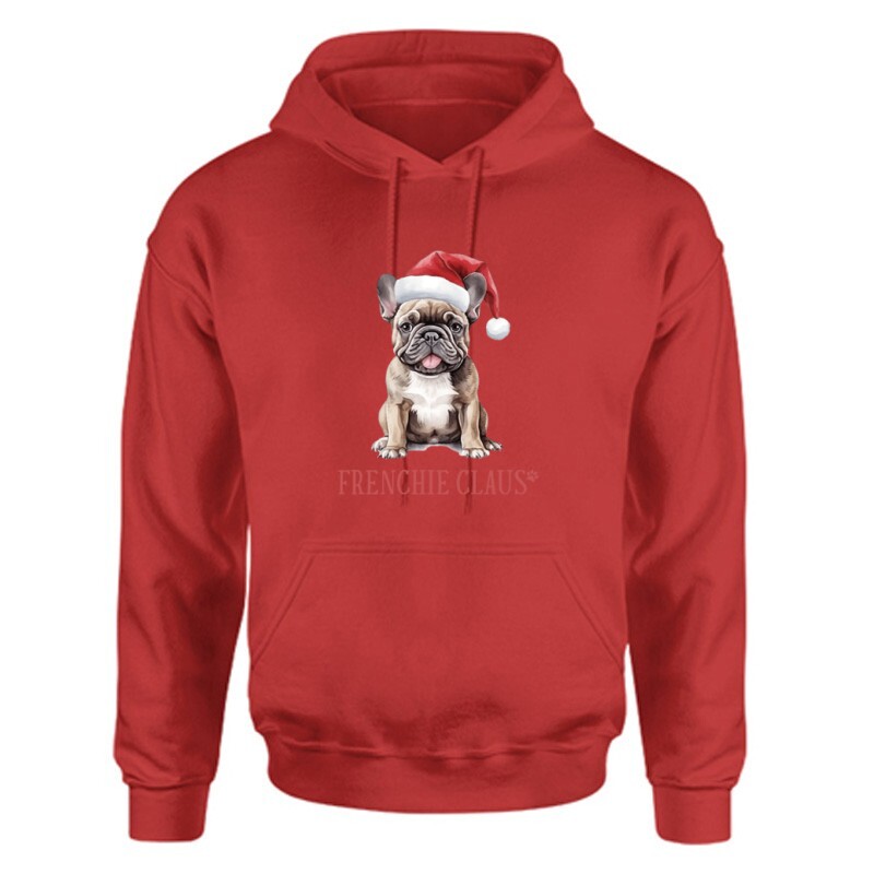 Francia Bulldog Karácsony Unisex Kapucnis Pulcsi