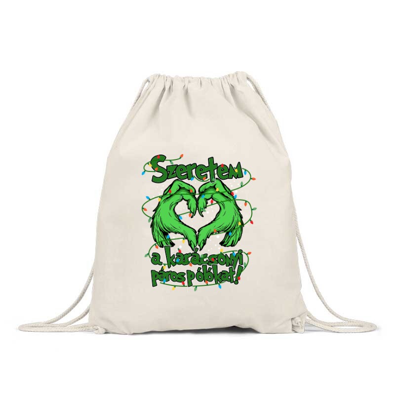 Szeretem a karácsonyi páros pólót Hátizsák