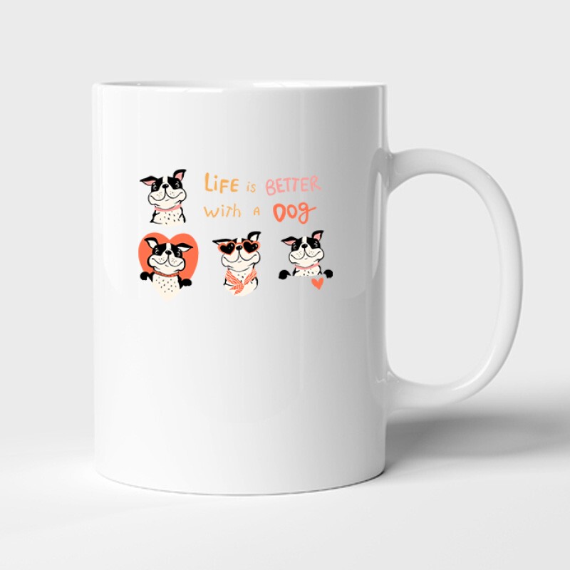 Life is better with a dog Bögre